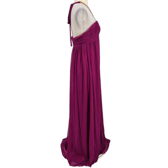 VINTAGE Formal Halter Gown Empire Waist Dress Pink Jeweled Beaded Size 8 - Picture 6 of 6